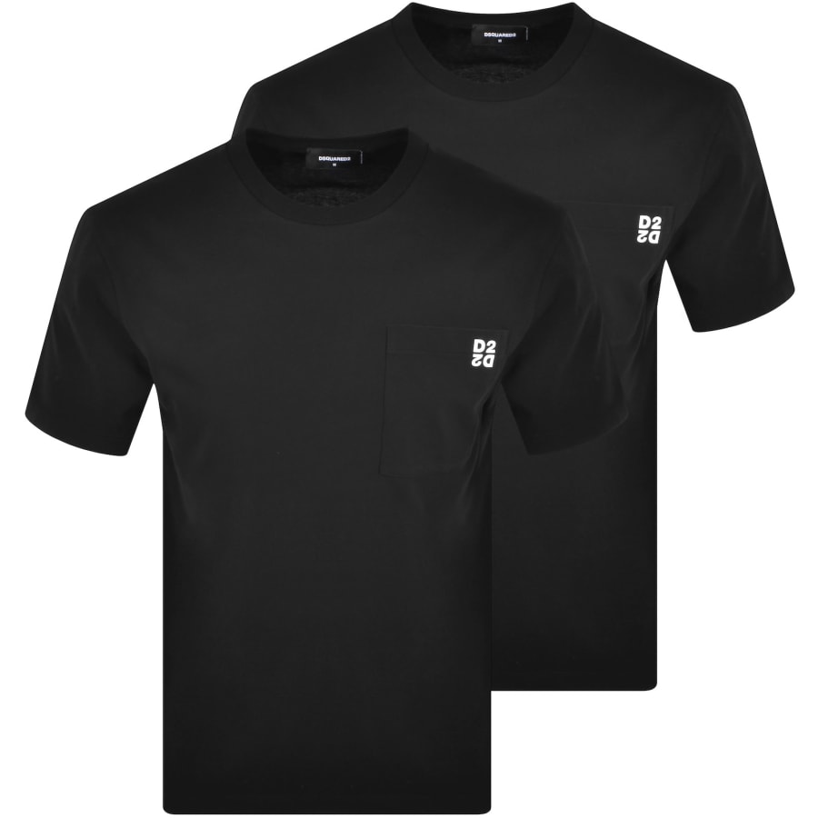 DSQUARED2 Twin Pack T Shirts Black | Mainline Menswear Australia